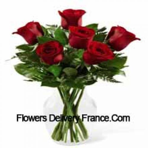 Mignons 7 roses rouges