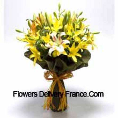 Cute Yellow and White Lilies