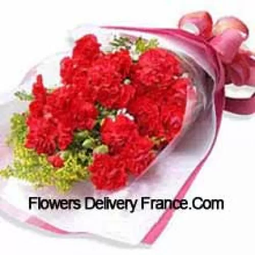 Bunch Of 19 Beautifully Wrapped Carnations