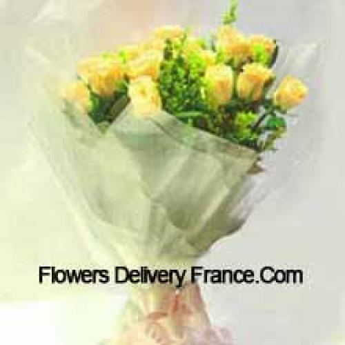 Beau bouquet de 11 roses jaunes