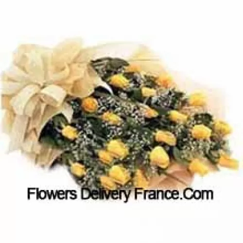 Bouquet de 25 roses jaunes